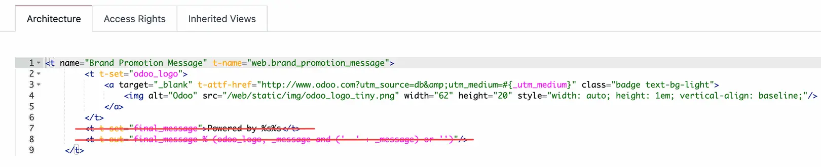 "Powered by" direkt löschen