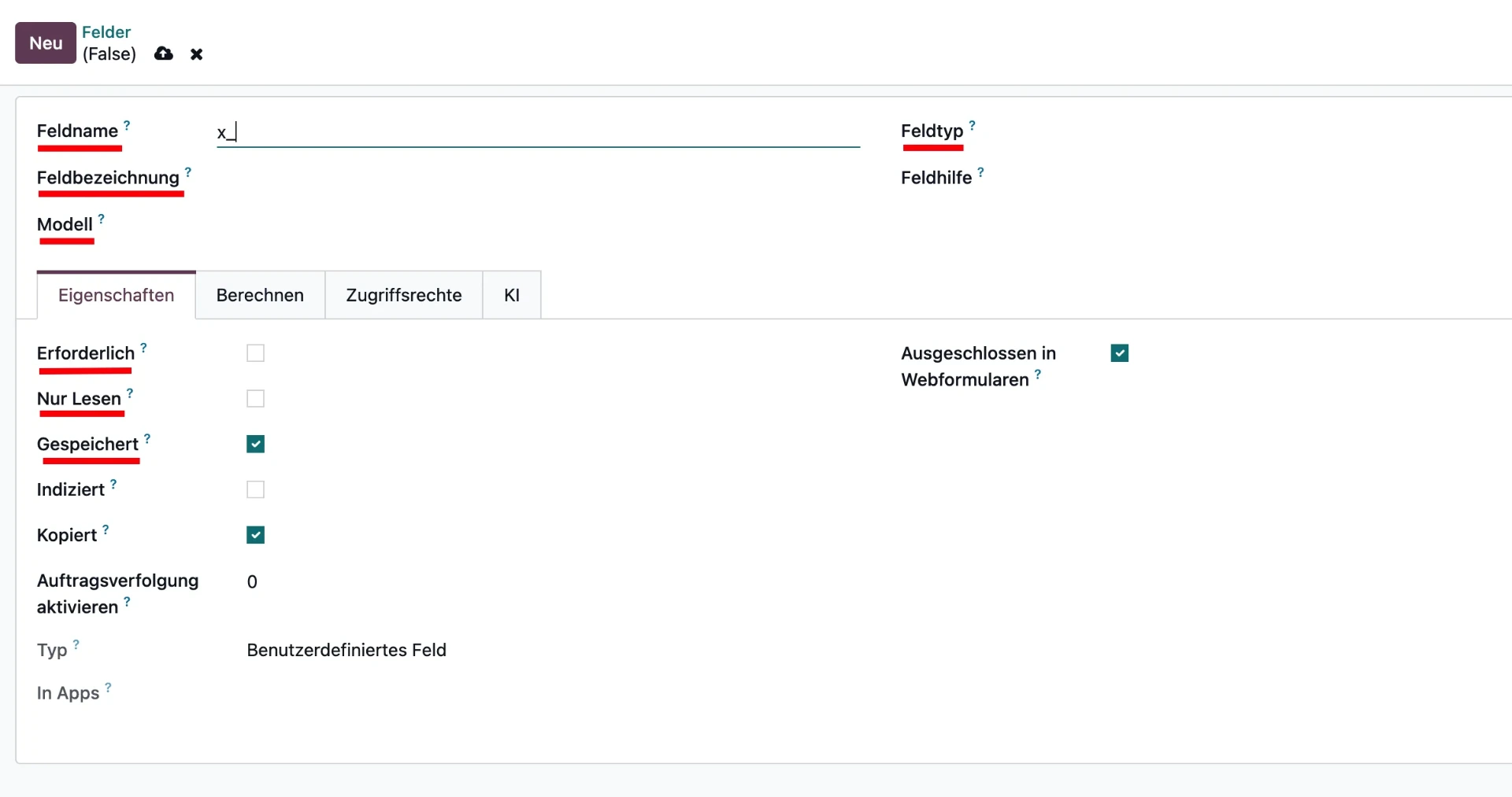 Odoo Fields Screenshot