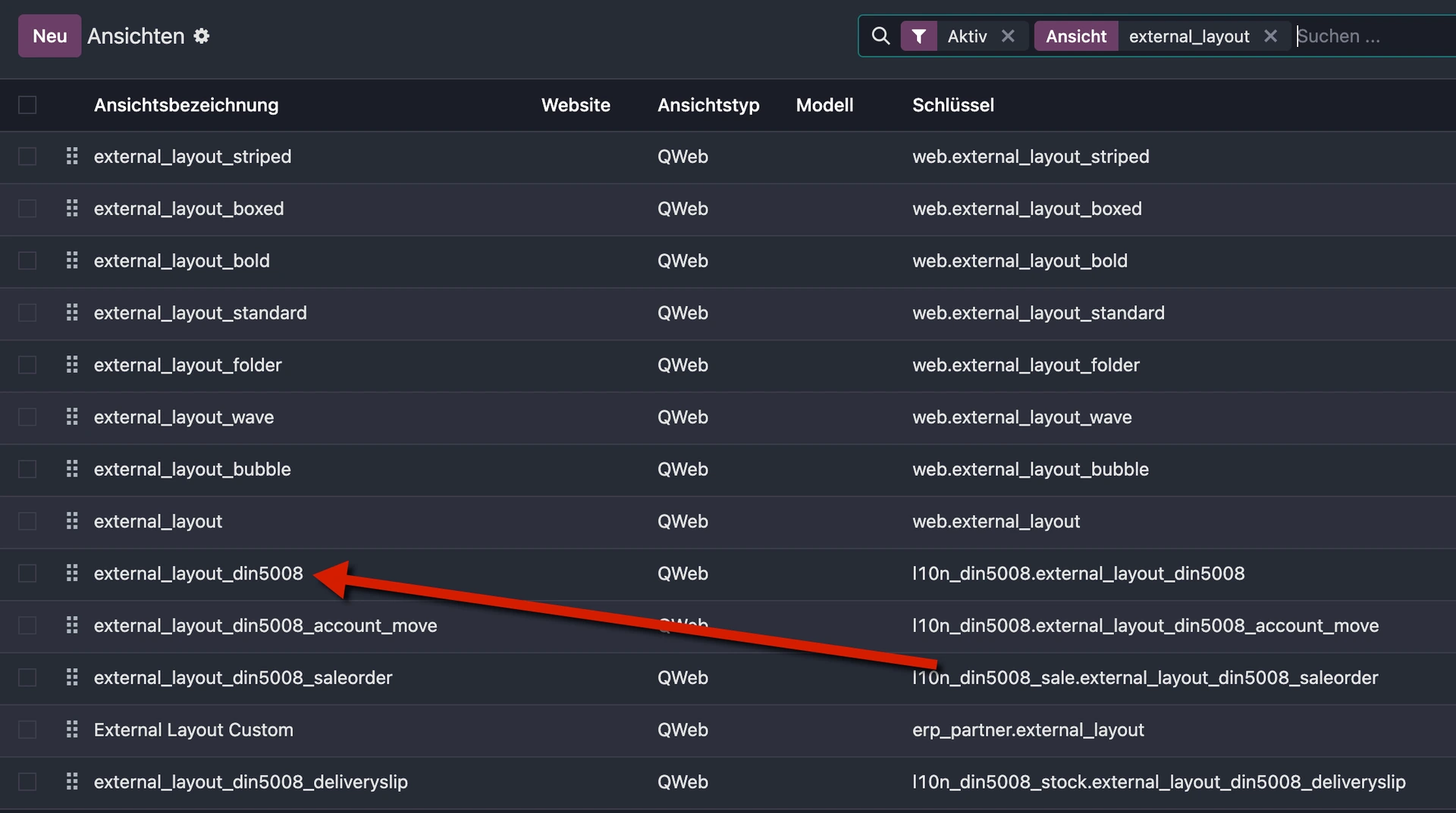 External Layout Views Screenshot