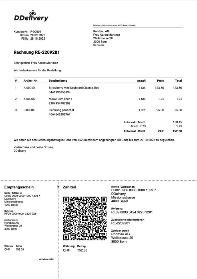 Odoo QR Rechnung