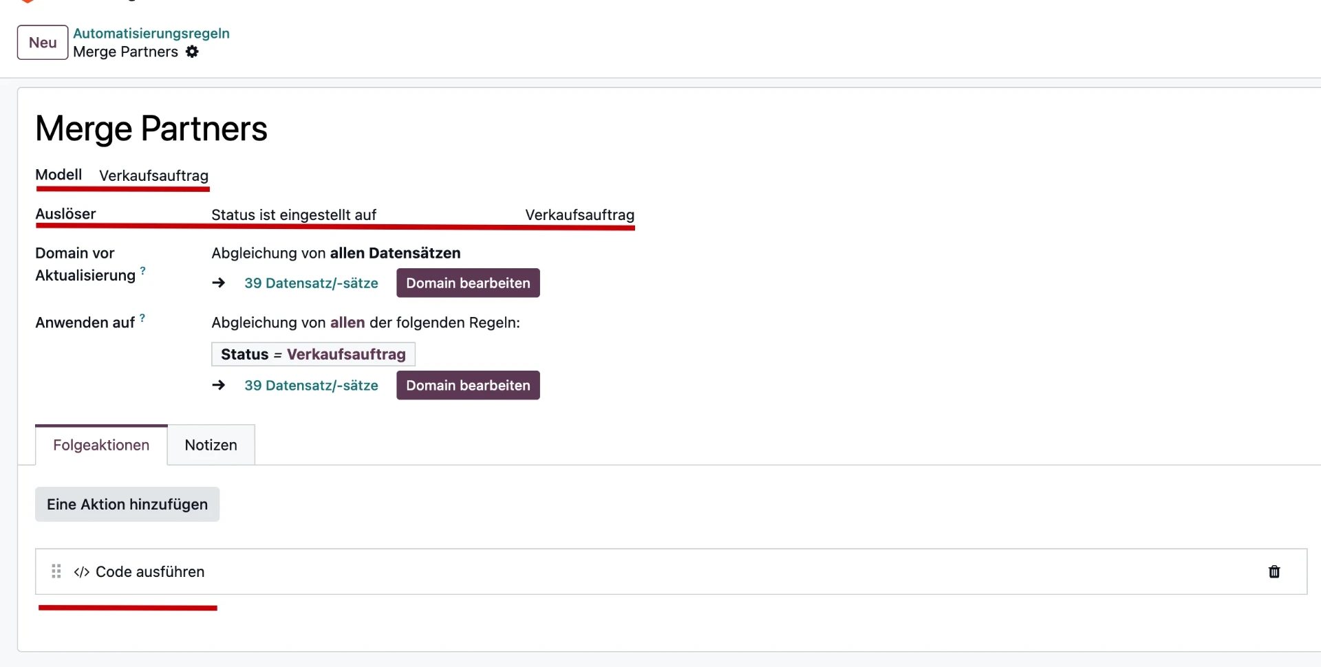 Automatisierungsregel Config