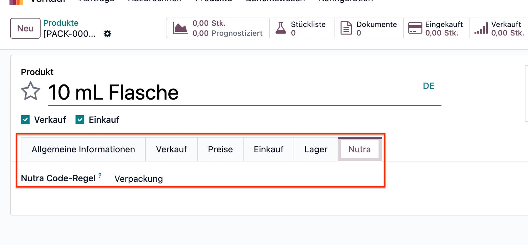Screenshot Nutra Tab