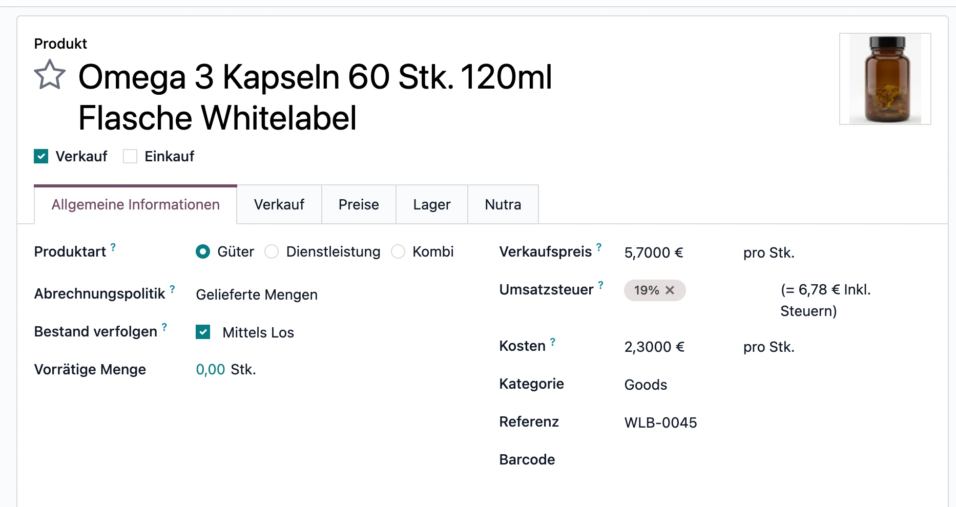 Screenshot Whitelabel Omega 3
