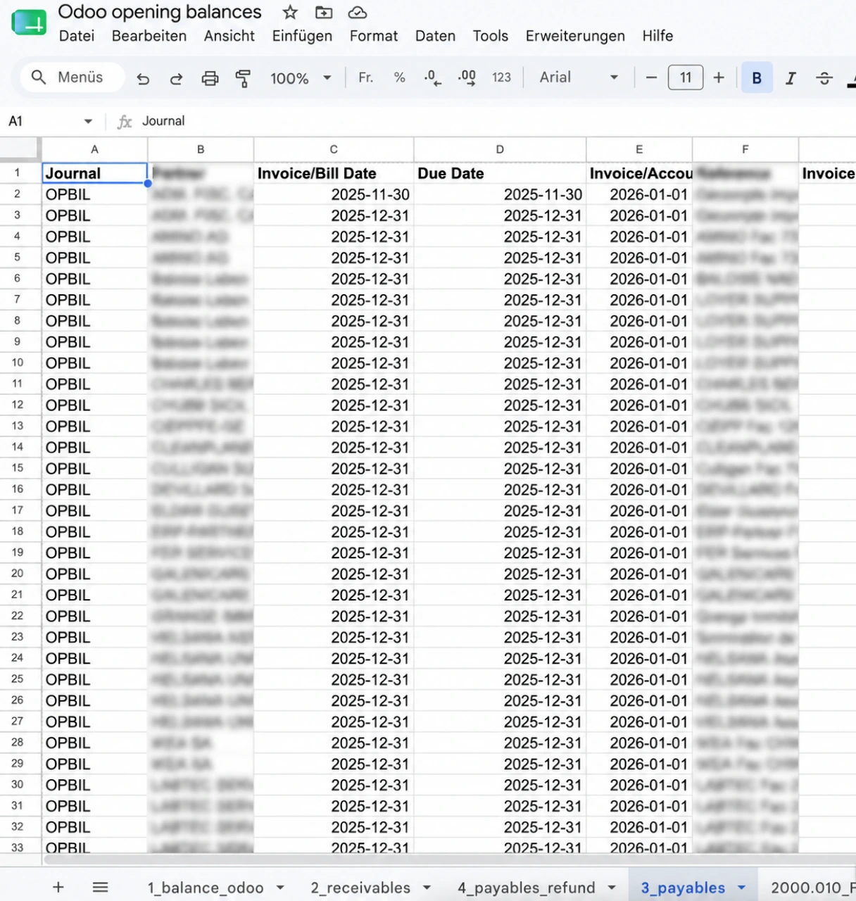 Excel Kreditorenrechnungen