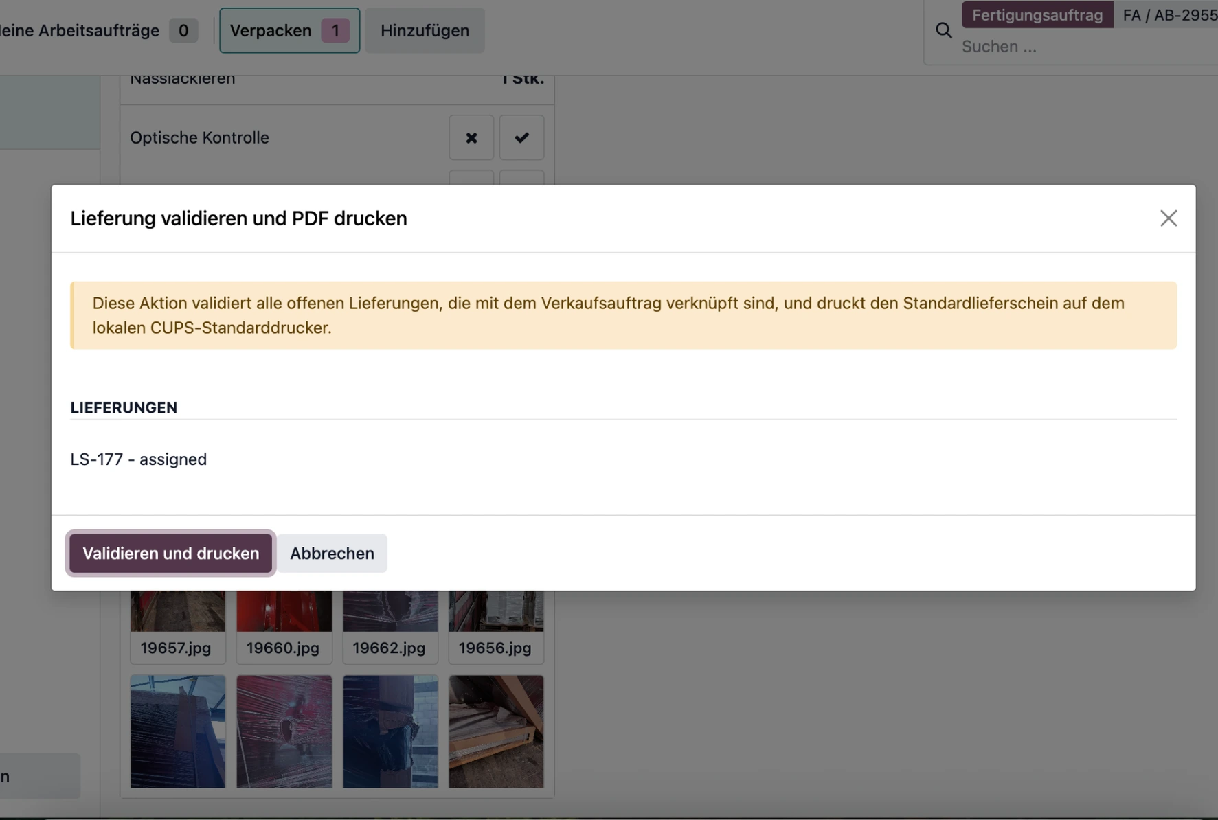 Lieferschein aus Odoo Drucken