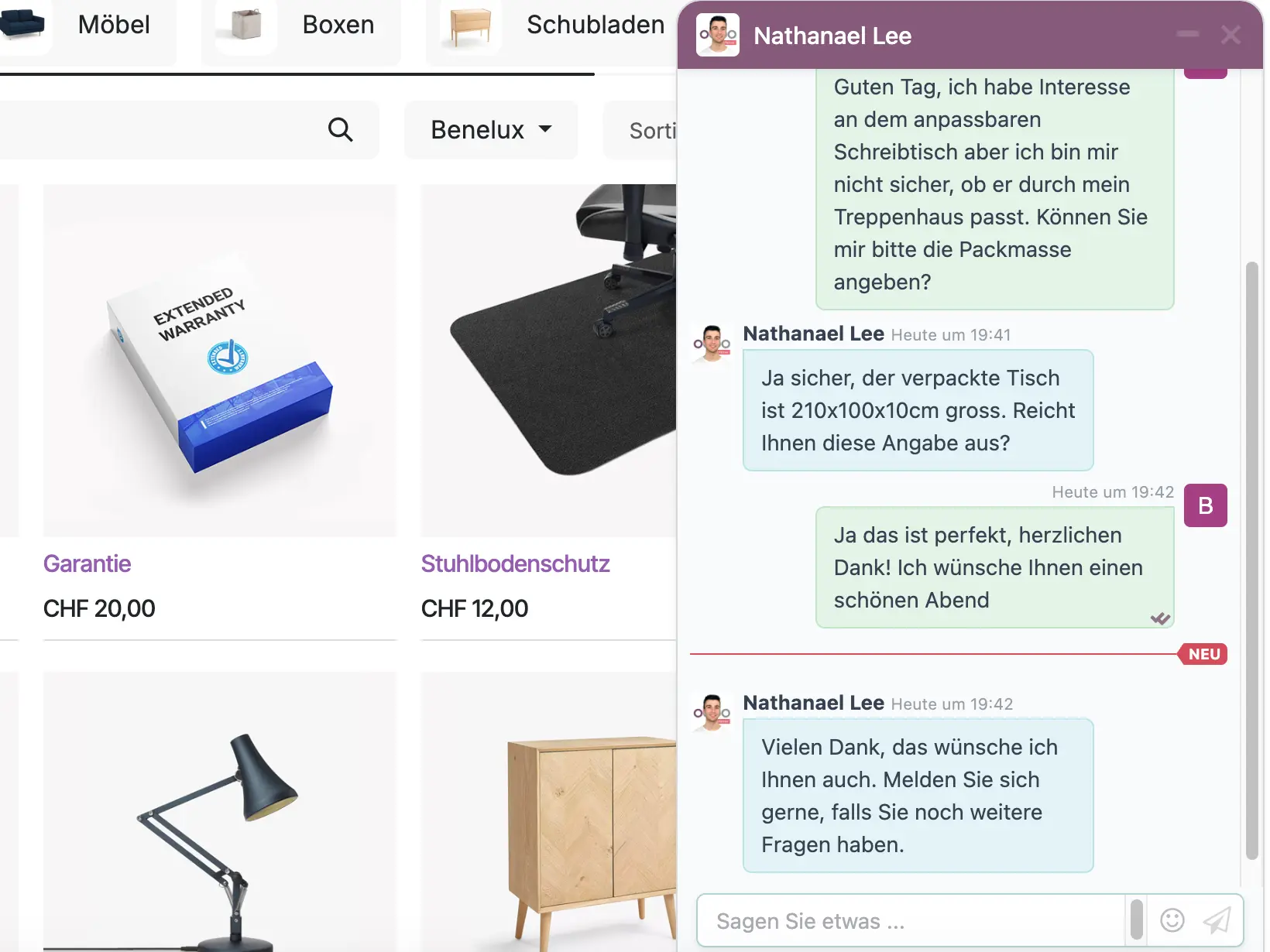 Odoo Schweiz Chatbot