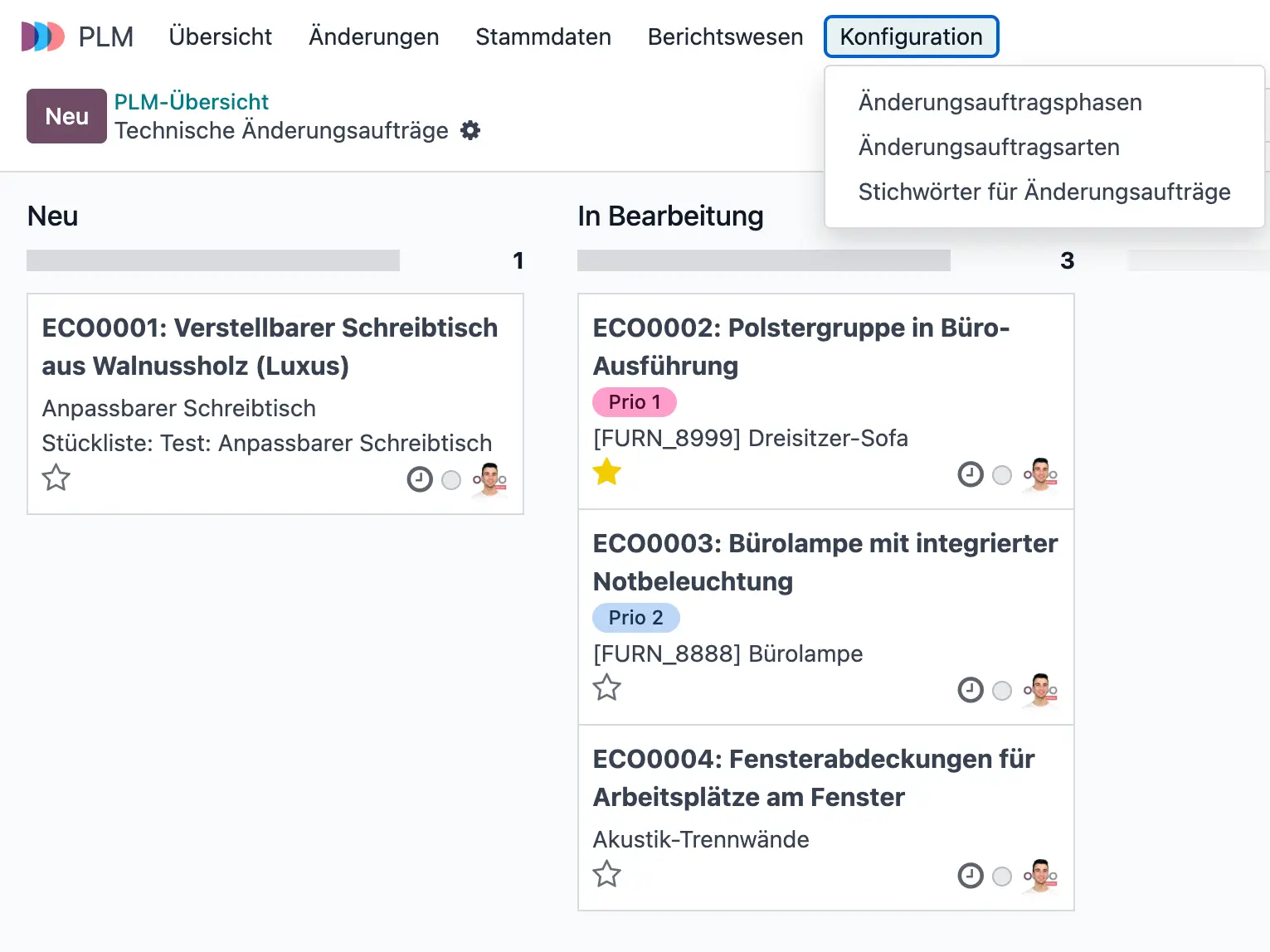 Odoo PLM Neue Produkte